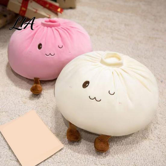 Plush Dumpling Pillow Cute Throw Pillow, Soft Stuffed Food Toy for Kids Adults, Unique Gift Birthdays Decorative Cartoon Bun Cushion Bedroom