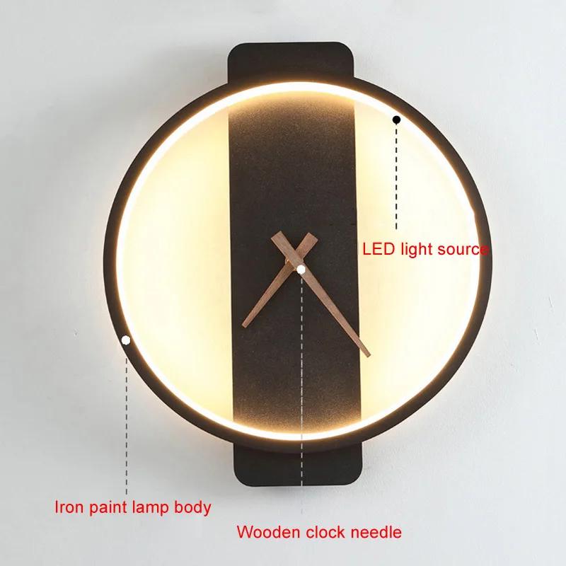 Moderne LED Wand Lampe Uhr Wand Leuchte für Schlafzimmer Wohnzimmer Esszimmer Gang Veranda Indoor Wand Dekor Beleuchtung Leuchte Glanz