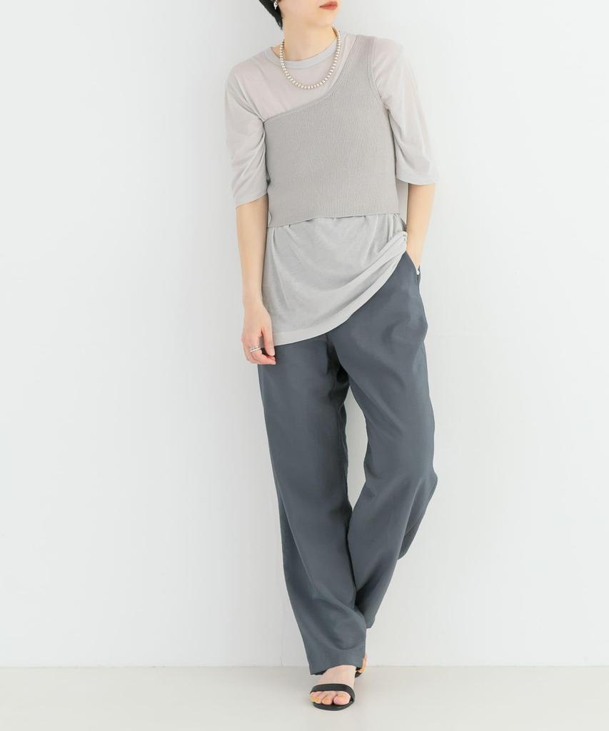 Urban Research Dry Twist Sheer Made in Ice Free Size Women's T-Shirt, Japan, UR45-21T018, Gray,