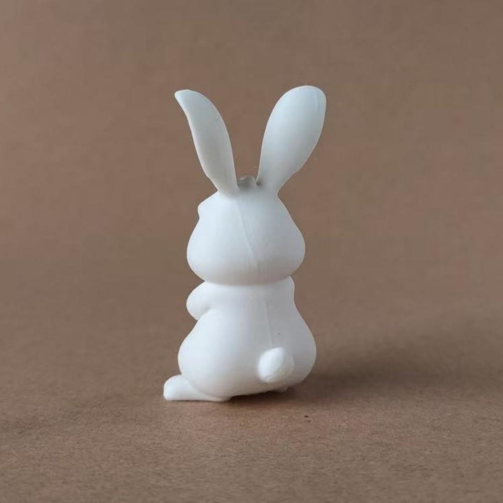 Cute Easter Fitness Rabbit Plastic Small Rabbit Ornament Muscular Rabbit Statue Home Desk Decor