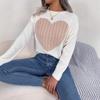 Women's Sweatshirt Autumn/Winter Cable-Knit Heart-Pattern Long-Sleeved Pullover Valentine's Day Ladies' Knitwear