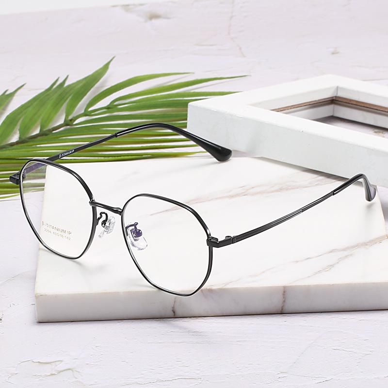 Black Full Frame Anti-Blue Light Prescription Glasses for Myopia - Unisex, Round Face.