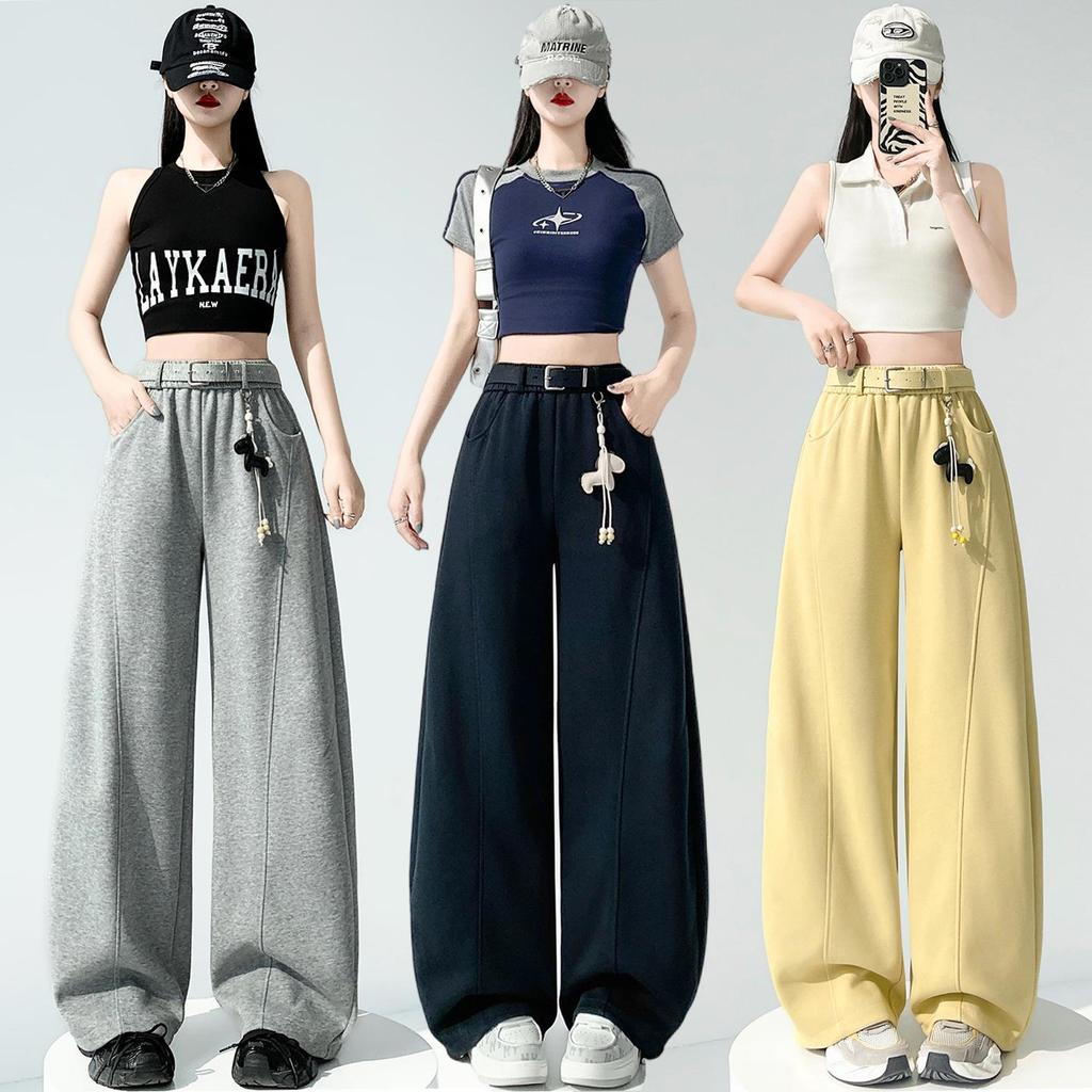 Women's High-Waisted Slimming Casual Wide-Leg Sweatpants for Summer 2026