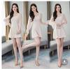 2026 new women's clothing chic small fragrant temperament medium and long mesh splicing long sleeves waist and thin dress women