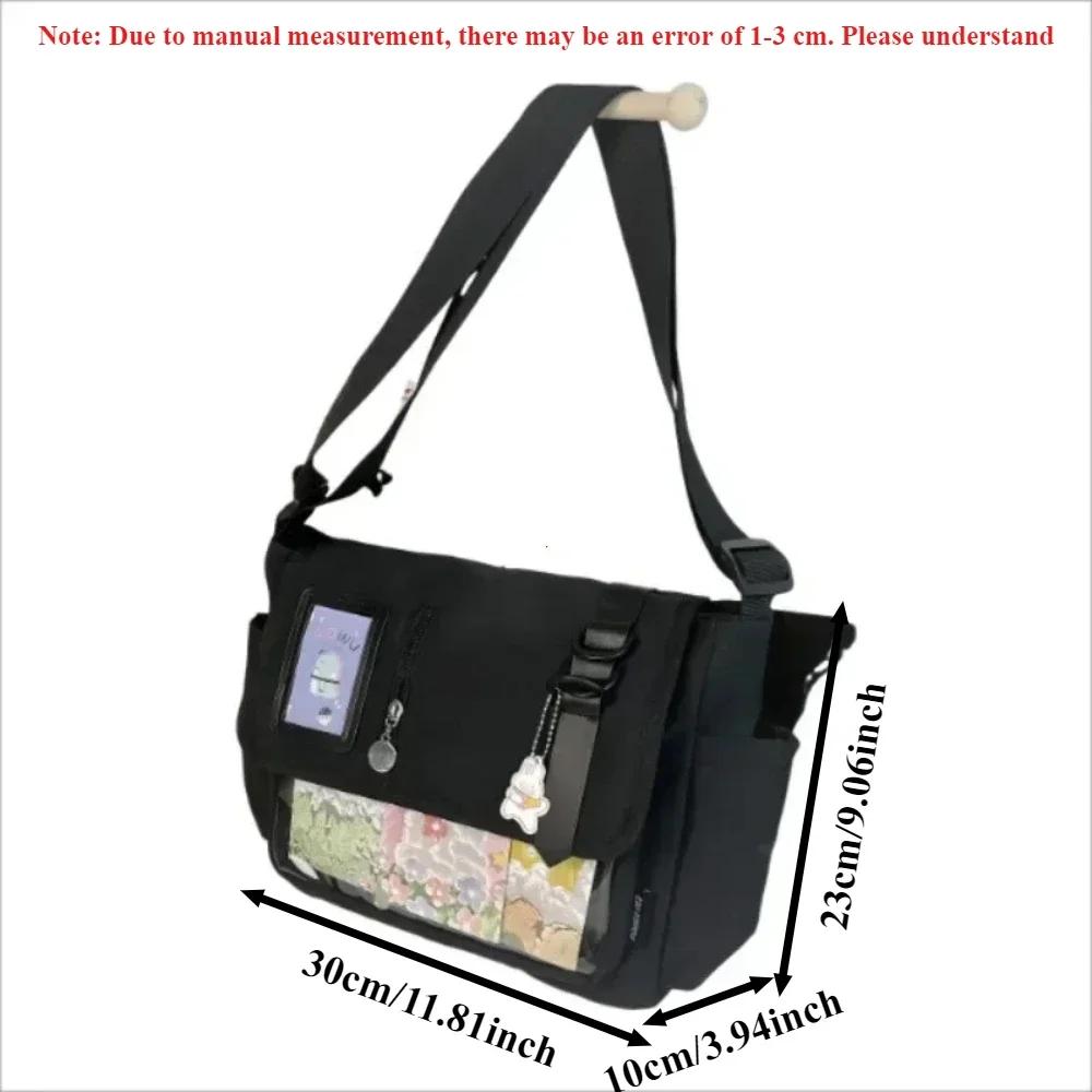 Japanese Harajuku School Bags for Teenage Girls New 2025 Transparent Itabag Crossbody Bag DIY Badges Display Plate Ita Bag