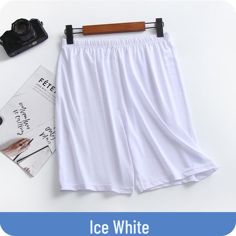 

Мужские летние шорты для сна из жидкого ледяного шелка, ультратонкие: Дышащие, Прохладные, Эластичные Пляжные Брюки 2XL [60-70 kg] белый