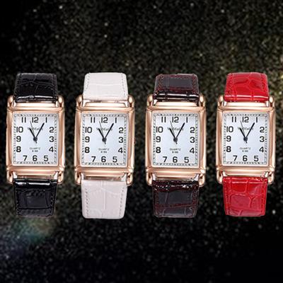 Wrist Watch Square Case Comfortable Alloy Unisex Casual Quartz Wristwatch for Daily Life