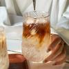 Glass Coffee Cup, Large Capacity Iced American Latte Cup, Transparent, Beautiful, Thick, Cold Beverage Water Cup Wine Glasses