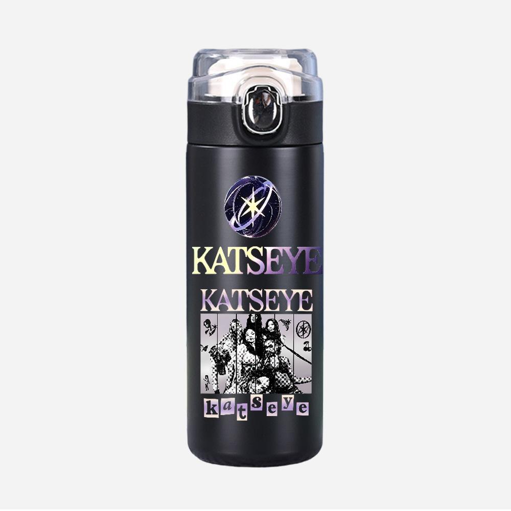 400Ml Water Bottle Anime Cartoon KATSEYE Printed Thermos Cup Portable Stainless Steel Outdoor Sports Water Cup Children Kid Gift