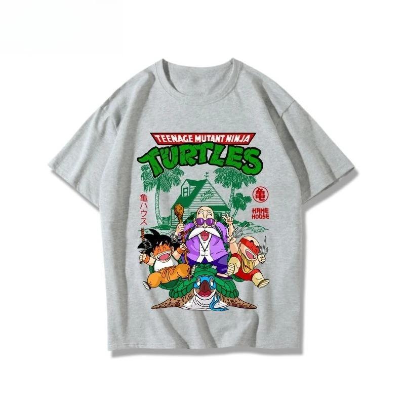 

Dragon Ball Joint Animation Short-sleeved T-shirt Men s 2026 Summer New Pure Cotton Loose Student Short-sleeved Trendy Clothing XXXL коричневий