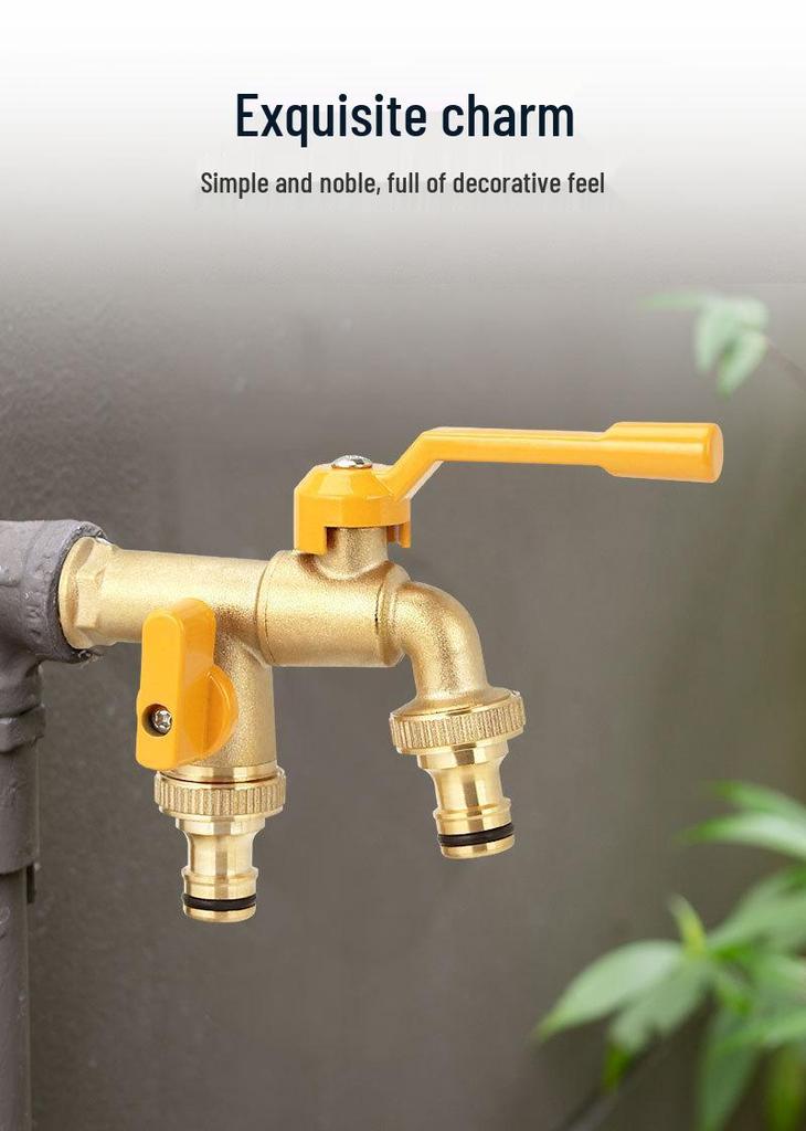All-Copper Kitchen & Garden Faucet: Household Washing Machine & Outdoor Brass Water Tap