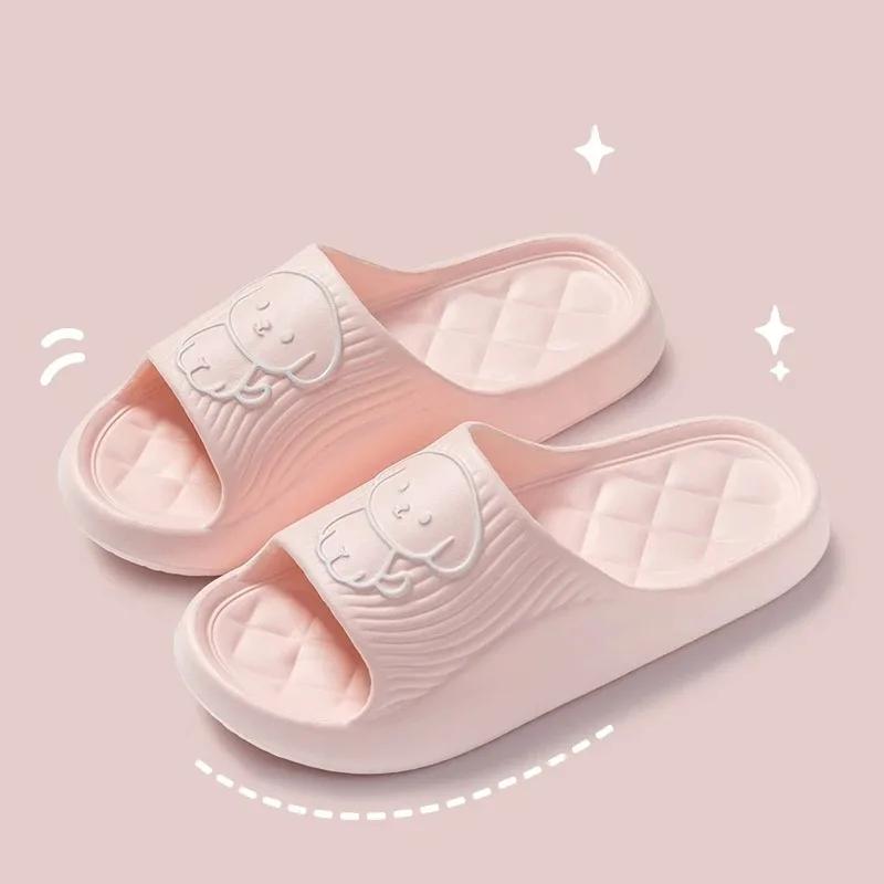Fashion Cute Couple Pillow Slippers Female Summer Wear 2024 New Bathroom Bath Non-slip Indoor Home Eva Thick Bottom Sandals