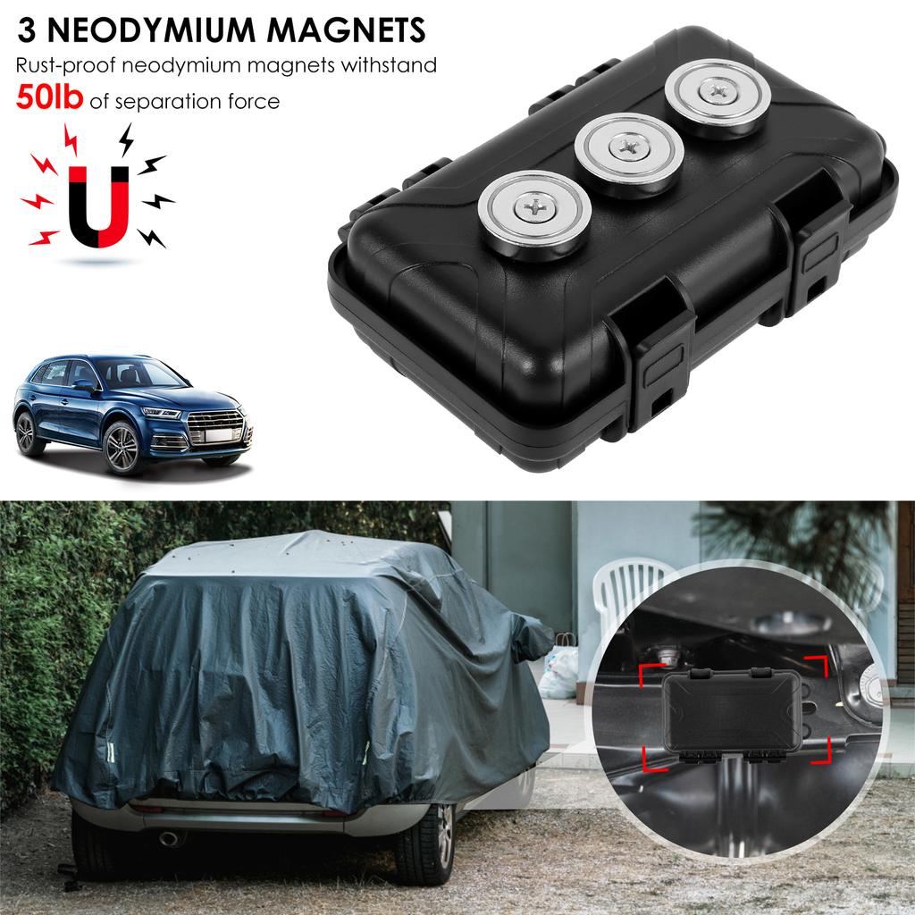 1Pc/2Pcs Waterproof Magnetic Key Box Magnetic Under Car Key Holder Rust-Proof Hider Box Multifunctional Box for Spare Key