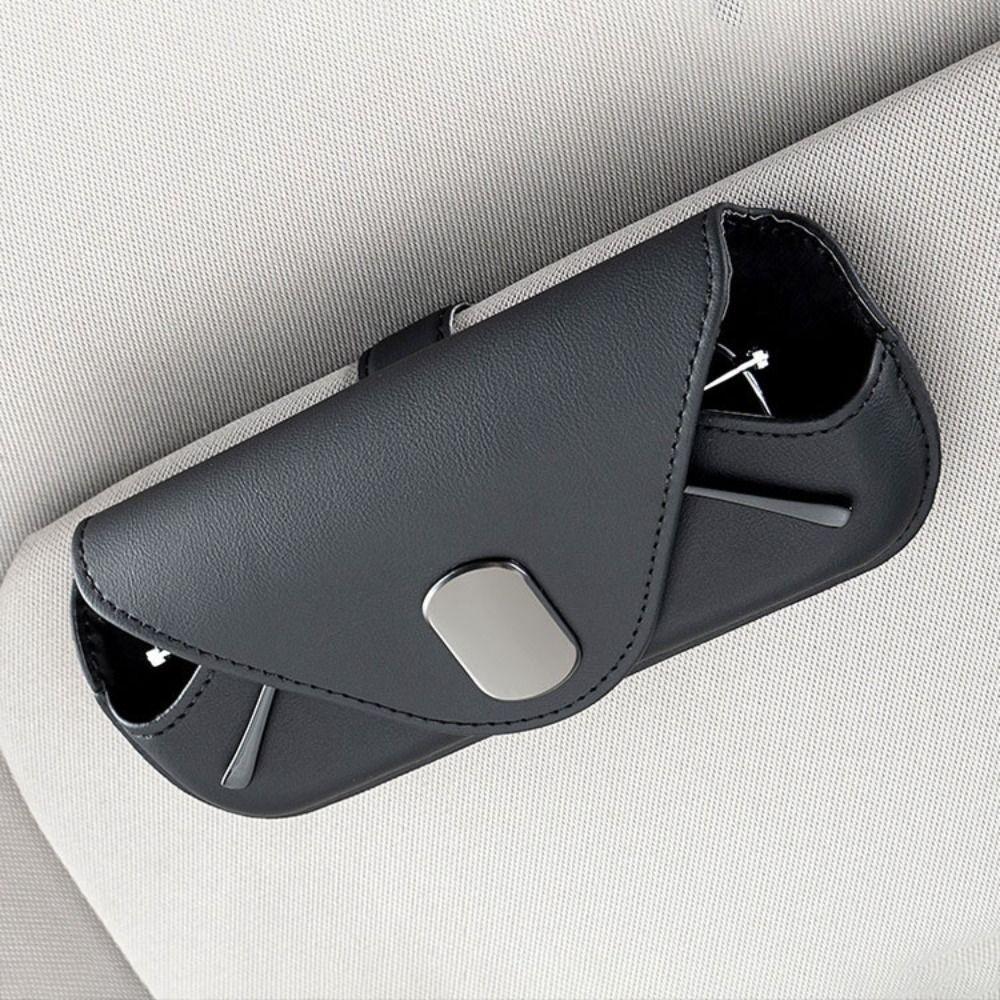 Magnetic Car Organizer Clip-on Sun Visor Glasses Case Car Mounted Glasses Bag  Interior Accessory