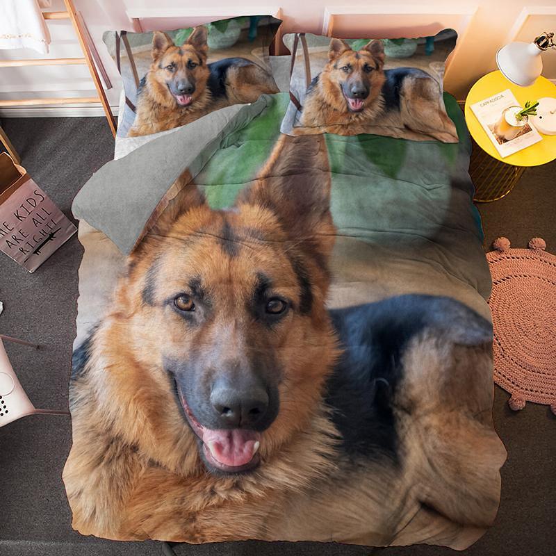 German Shepherd Duvet Cover Set Police Dog Comforter Cover Full King Size For Boys Animals Bedding Set Puppy Dog Bedspread Cover