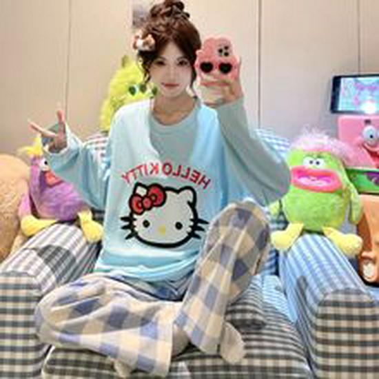 Women's Summer Cartoon Pajamas: Loose-Fit, Short-Sleeved, Casual National Tide for Cute Home Wear