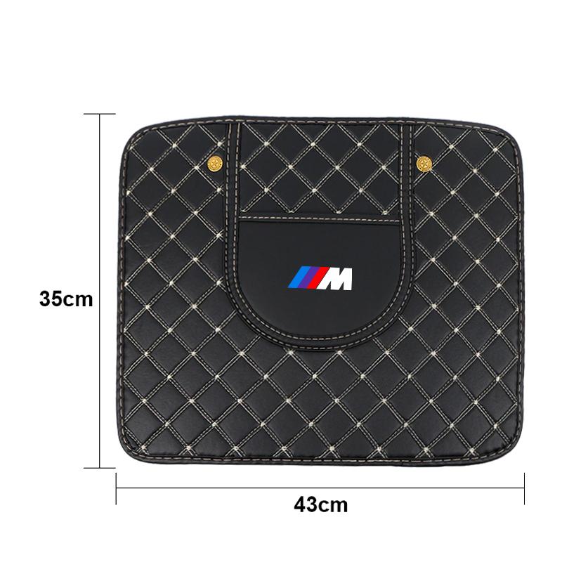 M LOGO Car Anti-Kick Mats PU Leather Auto Seat Back Protector Cover For BMW X6 X1 X2 X3 X4 X5 X7 E46 E39 E90 E36 E60 E34 E30 F30 E71 F10 F10 E34 E92