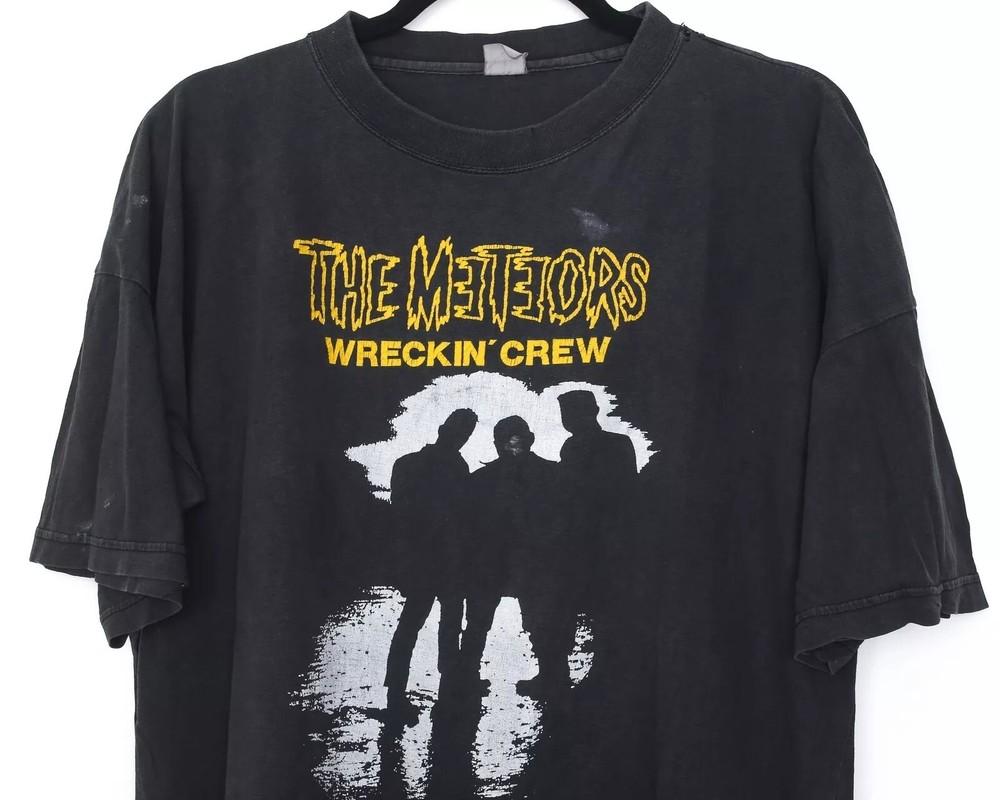 The Meteors Punk Rock Band Cotton Black Unisex Tshirt Reprint S5XL S
