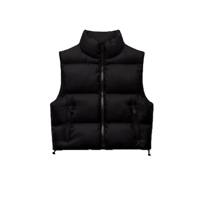 Fall and Winter New Arrival Waistcoat Vest Outwear Women's Stand Collar Loose Adhesive Cotton-Padded Jacket Vest 3046214 80711