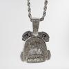 Backpack style hip hop pendant necklace money bag pendant with 5mm twist chain necklace