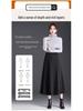 Winter 2025 High-Waisted A-Line Wool Skirt with Thick Hem - Mid-Length Slimming Casual Design