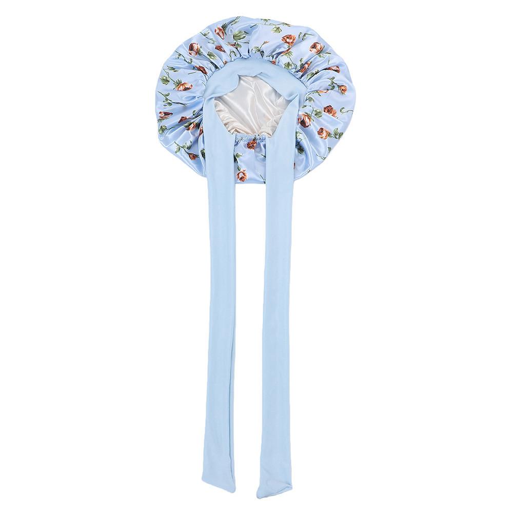 Satin Hair Hat With Digital Floral Design For Comfort And Style