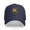 Initial K Black Shield Gold Border Baseball Cap Hip Hop Golf Hat Boy Child Womens