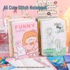 Cartoon Cute A5 Soft Cover Notebook - Stitch-Bound Diary for Elementary Students