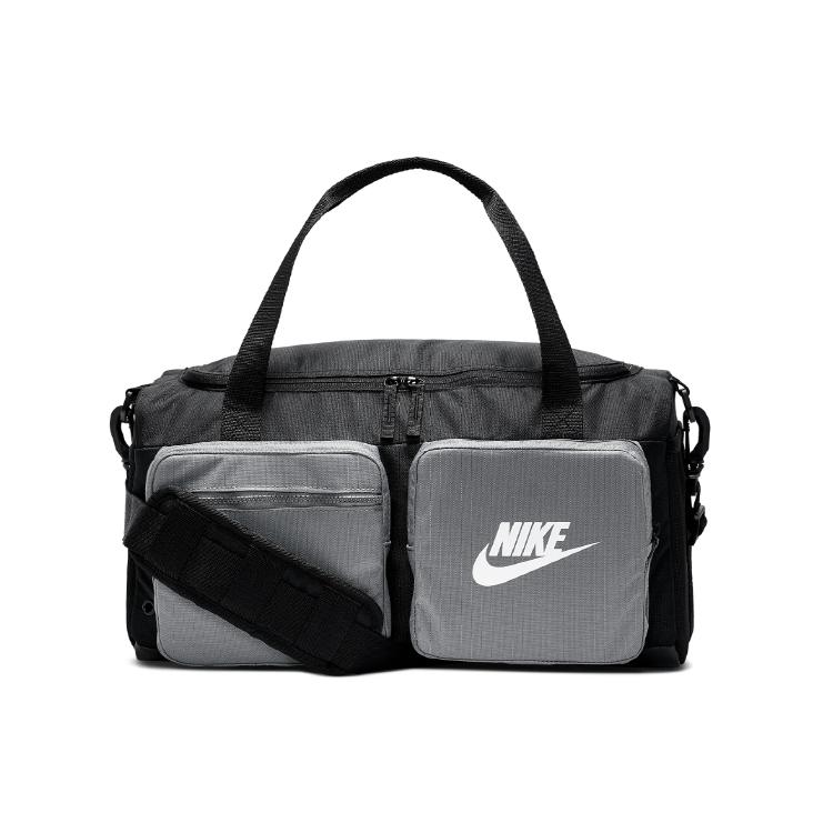 New Nike Polyester Gym Bag, Hand Crossbody Bag, Travel Bag Unisex Black Gray BA6169-010