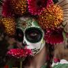 Day of The Dead Face Tattoos – Sugar Skull & Red Roses Halloween Stickers – Makeup Kit for Men & Women, Party Favors – 1 Set