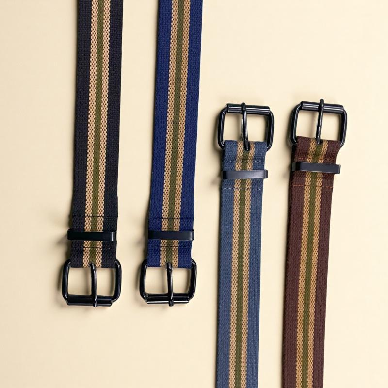 Men’s Woven Canvas Belt with Extended Needle Buckle for Military Training