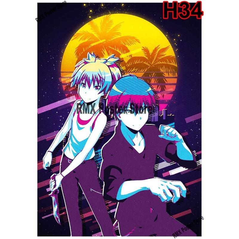 Classic Assassination Classroom Anime Poster White Coated Paper Art Printed Retro Posters Home Room Bar Decor Wall Stickers