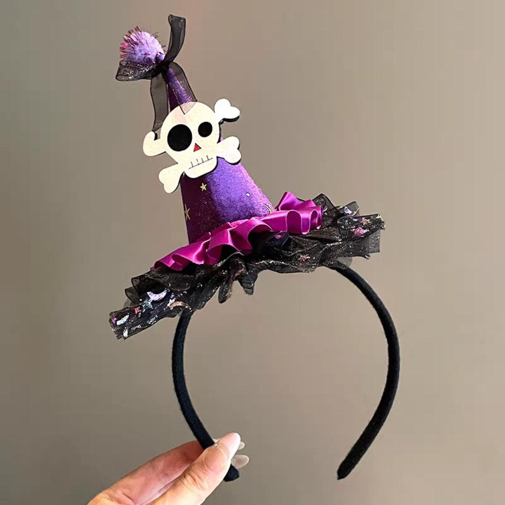 Pumpkin Halloween Witch Hat Headband Spider Cone Hat Hair Hoop Photo Props