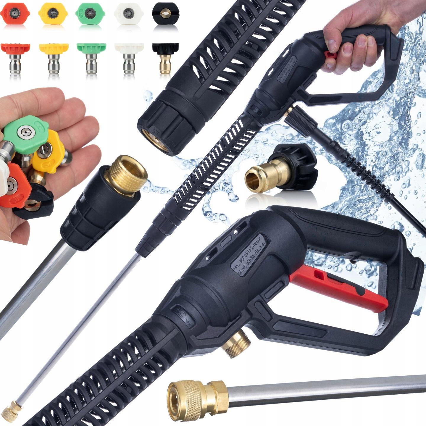 

Rosfix Zestaw do Myjki Ciśnieniowej – Pistolet Pro Clean Gun PCG1 + Lanca + 5 Dysz | Ciśnienie do 4000 PSI | Kompatybilność z Kärcher, Bosch