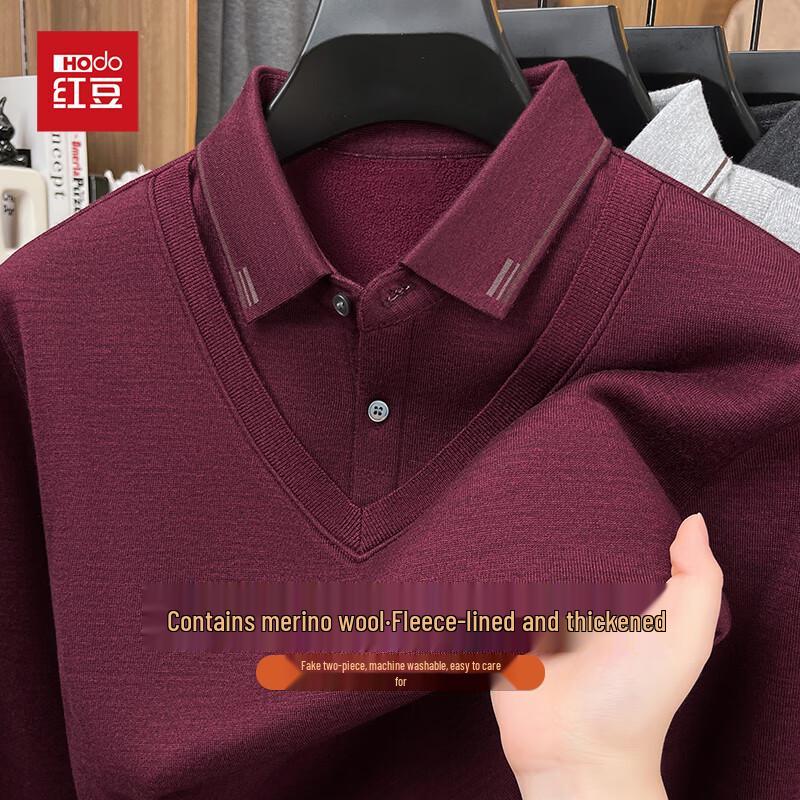 

Hodo Men s Merino Wool Blend Plush Round Neck Sweater 4XL