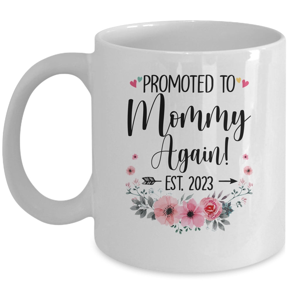 Povýšena na Big Sister Again 2023 Oznámení o těhotenství Hrnek na kávu Text Keramické šálky Kreativní hrnek Novorozeně Roztomilé hrnky Dárky