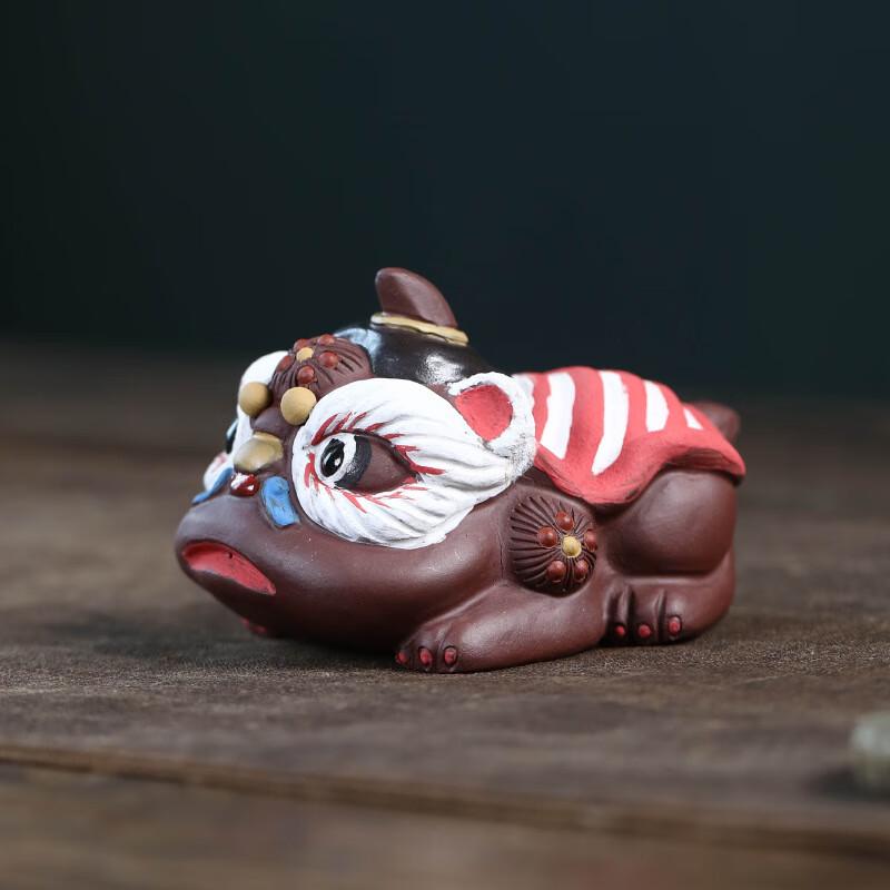 Purple Clay Lion Tea Pet Ornament
