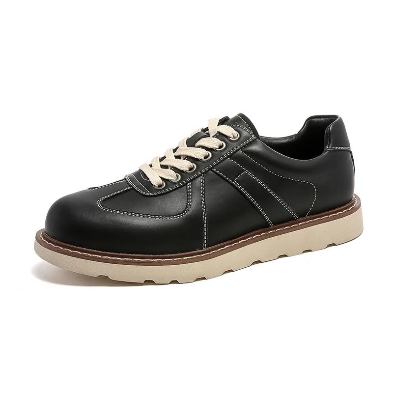 Men Genuine Leather Shoes British Style Casual Shoes Breathable Lightweight Thick Bottom Outdoor Driving Shoes Men Business Shoe