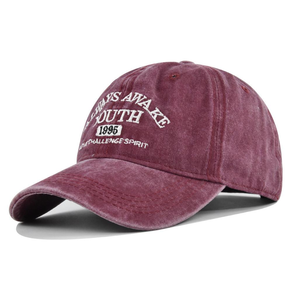 Hat Youth Baseball Letter Embroidered Retro Duck Tongue Hat Washed Old Hat Sun