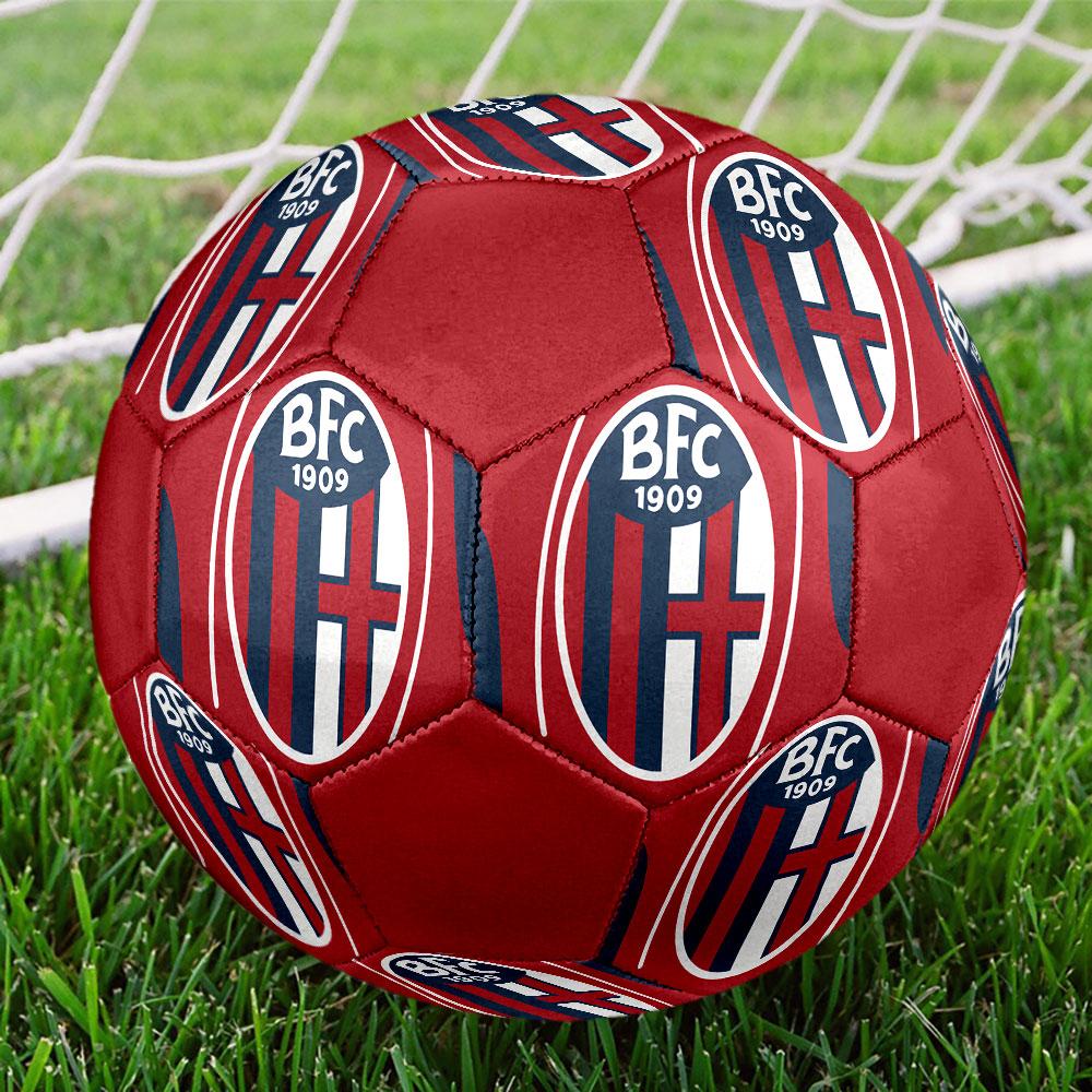 Bologna FC Size 5 Soccer Ball, Machine-Stitched PVC, Durable & High Bounce, All Ages Fit, fan merchandise, matches & outdoor use.