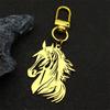 Hiphop Horse Pony Head Animal For Women Men Stainless Steel Gold Silver Male Bag Charm Jewelry Gifts Bag Charm