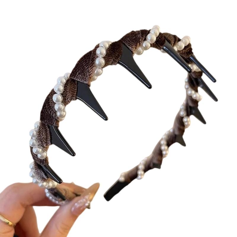 Velvets Artificial Crystals Waving Headbands Sparkling Rhinestones Hair Accessory For Women Elegant Party Wedding Daily Use