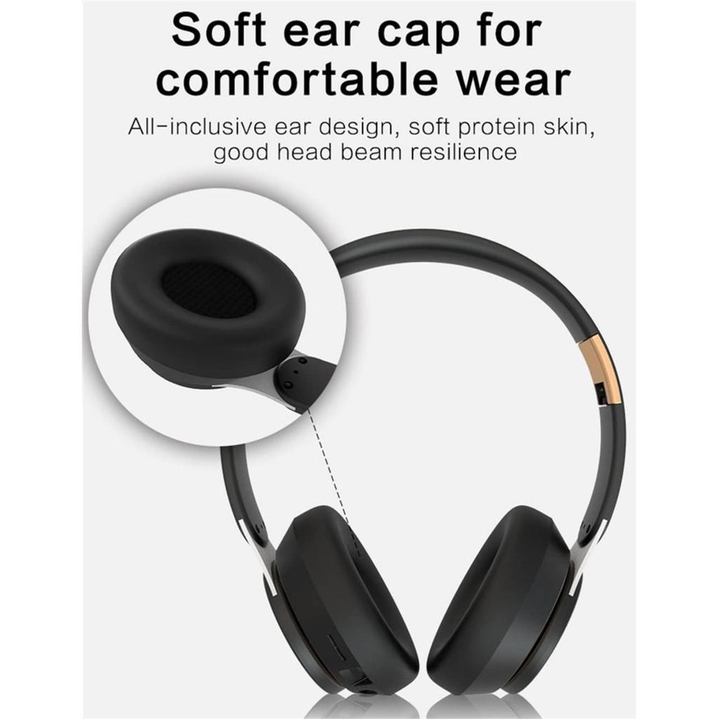 Auricolari Wireless Bluetooth 5.0, Auricolari Pieghevoli Stereo Lossless con Microfono, Slot FM, SD/TF, Cancellazione Attiva del Rumore, Durata Riproduzione di 20 Ore