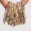 5pcs Fashion Colorful Acrylic Crystal Rhinestone Elastic Bracelet For Women Stretch Wristband Wedding Bracelets Daily Jewelry