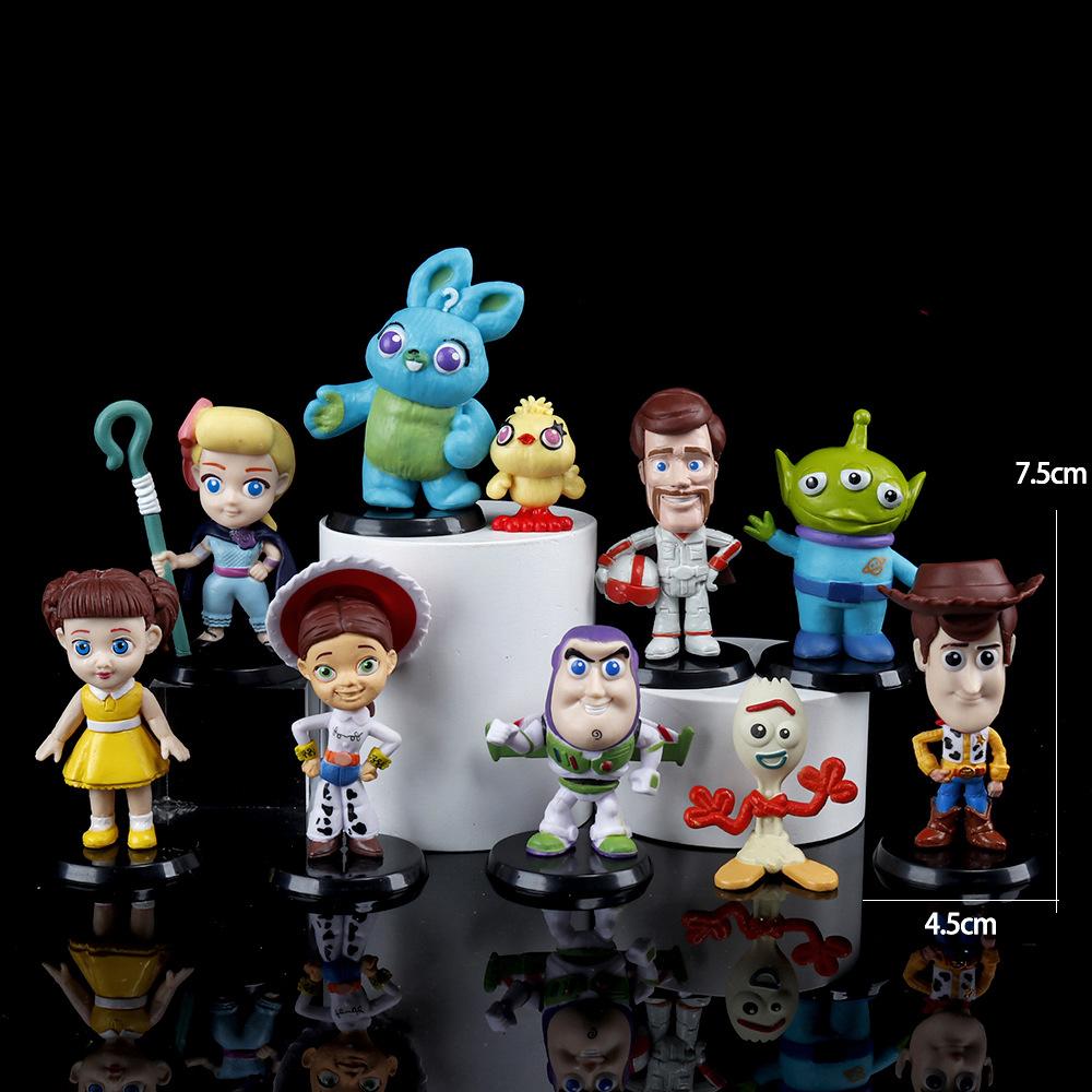 10Pcs Anime Toy Story Action Figure Buzz Lightyear Woody Jessie Alien Kawaii Doll Collectible Model Toys Kid Christmas Gift PVC Poseable Articulated