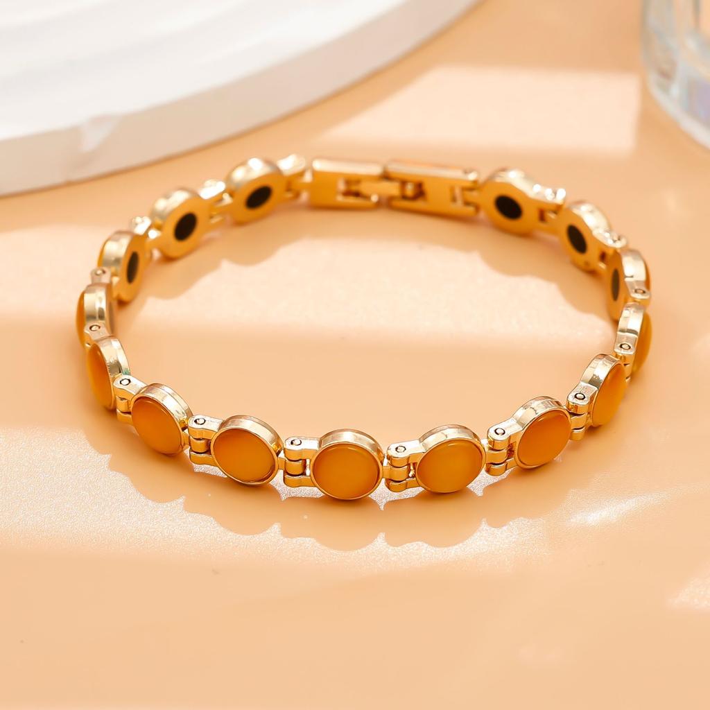 Färgglatt stenarmband Magnetiskt Hälsoenergi Germanium Magnetiskt Armband Holografisk Länkarmband för Män Kvinnor