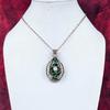 Evil Eye Malachite Pendant Copper Wire Wrapped Pendant Rainbow Moonstone Jewelry