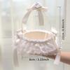 Lace Wedding Flower Basket Satin Crafted Flower Girl Basket Western Style Handheld Basket  Party