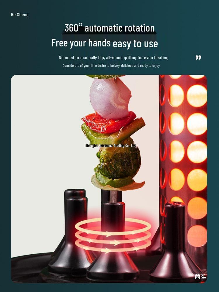 2025 Smokeless Electric BBQ Skewer Machine: Automatic Rotating Indoor Grill for Lamb and More