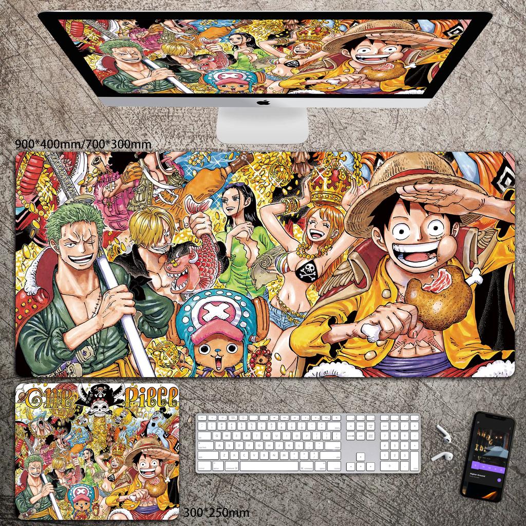 Hohe Auflösung ONE PIECE Leder-Mauspad Luffy Schreibtisch-Pad Rutschfest Wasserdichtes Mauspad Übergroß Jungen Animation E-Sport Spiel Tastatur-Pad
